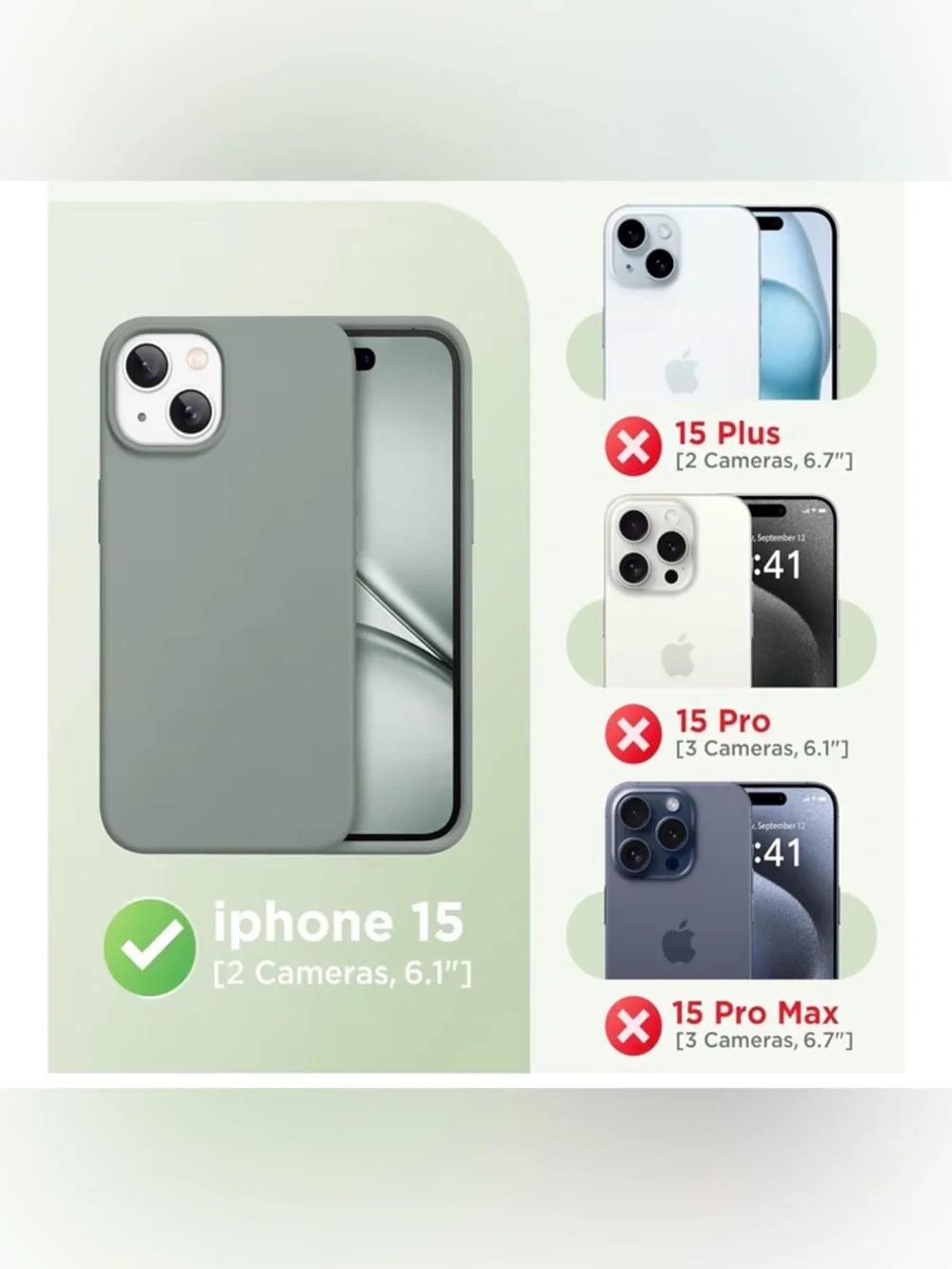 Sage Green iPhone 15 Case